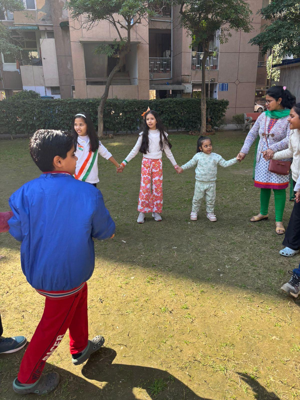 Children playing during Republic Day celebration